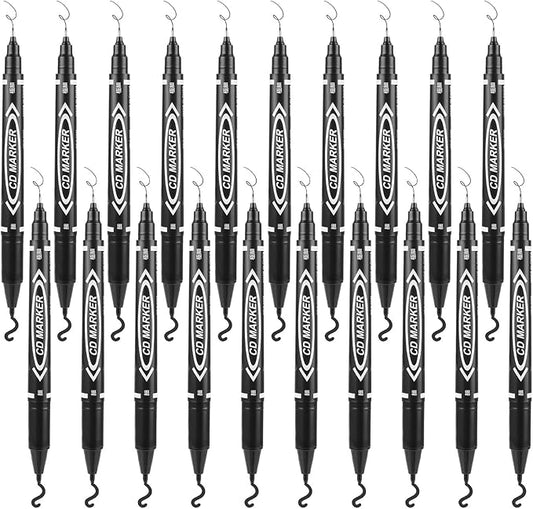 Sibba 20 PCS Dual-Tip Black Drawing Pens 0.5/1mm Bold & Fine Paint Markers, Fineliner Permanent Marker Bible Journaling Writing Pens for Artist Sketch Sketching Writing Dooding Marking Signature