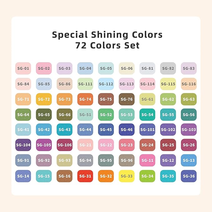 PHOSYNDYE 72 Color 1.0mm Big Hit Glitter Gel Pens for Adult DIY Projects, Art, Christmas Crafts, Birthday Card, Coloring Books