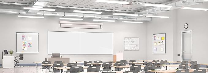 Ghent M1 Porcelain Magnetic Whiteboard, Aluminum Frame, 4'H x 15' 4" W, (2 Pieces)(M1-415-4-2P)