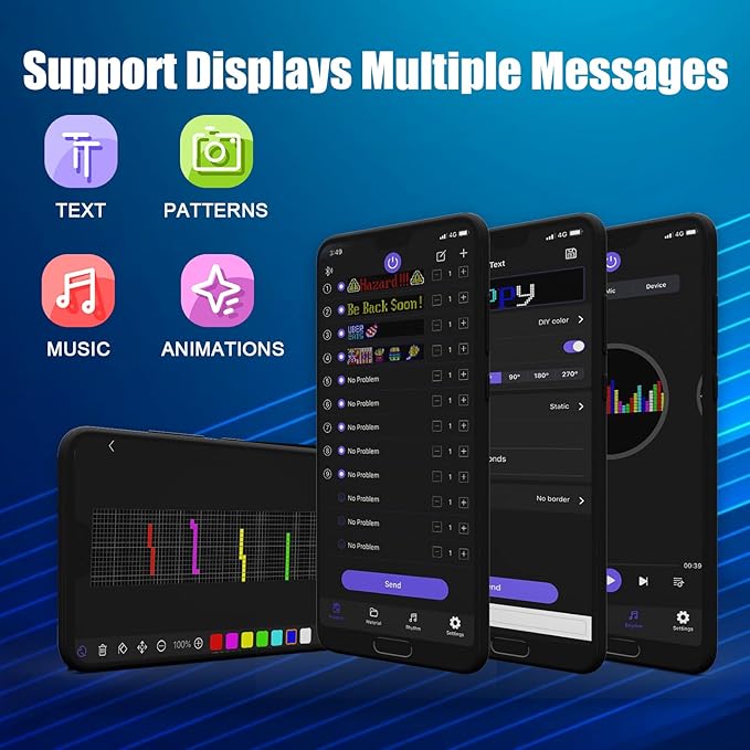 Programmable LED Signs,Flexible Scrolling LED Display,Bluetooth APP Control,Edit Text, Graffiti,Animations,for Car,Bar,Store (23"x 5")