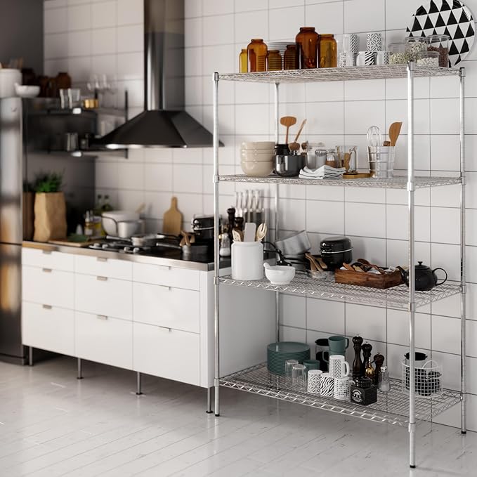 Regal Altair 24" Deep x 48" Wide x 74" Height Wire Shelving Kit | 4-Tier | NSF Commercial Storage Rack Unit