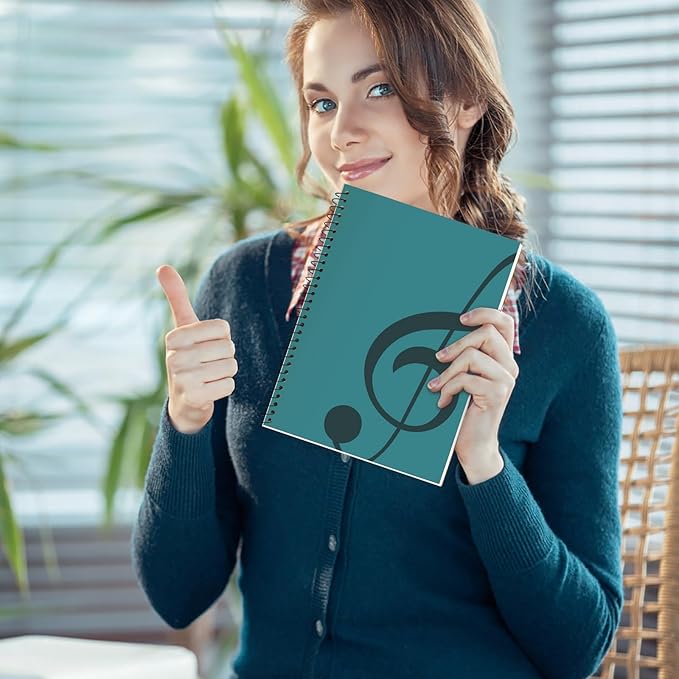 MOREYES Music Notebook Composition Manuscript Staff Notebook with 100 Pages 10.24x7.5 inch/26x19cm, Green