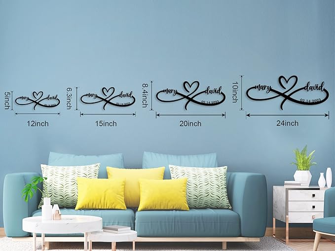 Personalized Valentine's Day Gift, Infinity Heart Wall Decor, Personalized Infinity Sign,Metal Infinity Sign with Names, Infinity Sign Wall Decor, Custom Infinity Heart Sign, Infinity Metal Wall Art