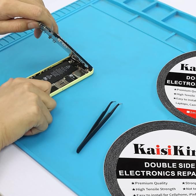 Kaisiking 5mm / 10mm x 50M Double Sided Adhesive Tape LCD Touch Screen Tape Phone Repair Tape with 1 Tweezers for Cell Phone, iPad, Tablets, Laptops, Camera, LCD Screen