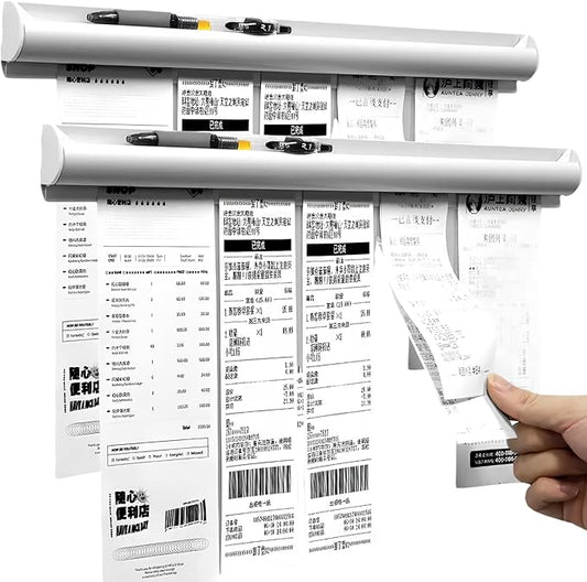 2 Pack Ticket Holders Receipt Holder for Restaurant, No Drill Restaurant Order Ticket Holders for Kitchen Office Walls Refrigerator Home Pubs Bars Cafes(23.6 Inch, Sliiver, 2p)