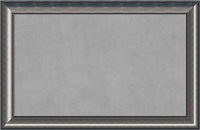 Amanti Art Silver Framed Magnetic Board 30x46 Large Vision Board for use with Magnets, 100% Metal Sheet to Display Items as Office Decor or for Home Organization in mudroom, Kitchen or Kids Room