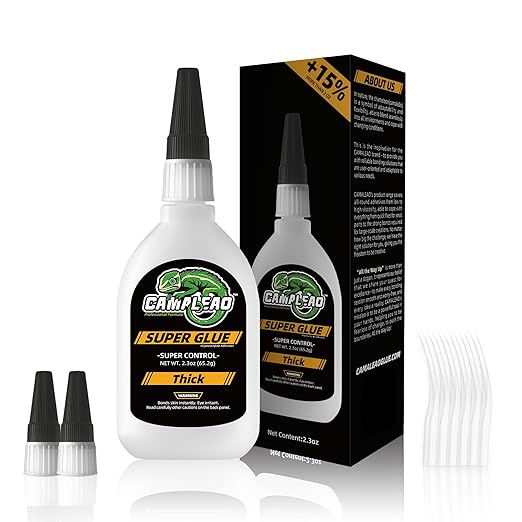 Thick Super CA Glue Kit 2.3 oz, Heavy Duty Clear Superglue Repair Wood Metal Plastic Shoe Ceramic Leather, Strength Instant Cyanoacrylate Adhesive for Woodworking Large Gap Crafts Archery Fletching