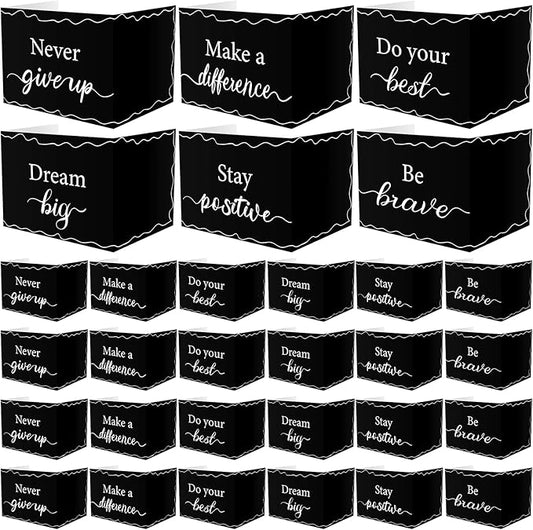 Honoson 24 Pcs Bulk Inspirational Privacy Folders for Students Cardboard Test Privacy Boards Motivational Words Desk Dividers Shield for Classroom School Study Supplies, 6 Styles(Minimalism)