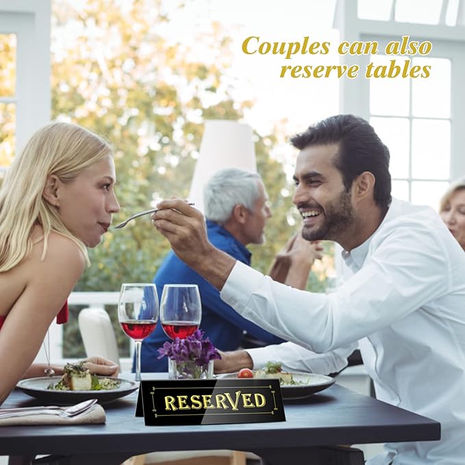 WATHFKCU 20PCS Acrylic Reserved Table Tent Signs, Reservation Seat Signs for Wedding, Restaurant, Office, Meeting Chairs
