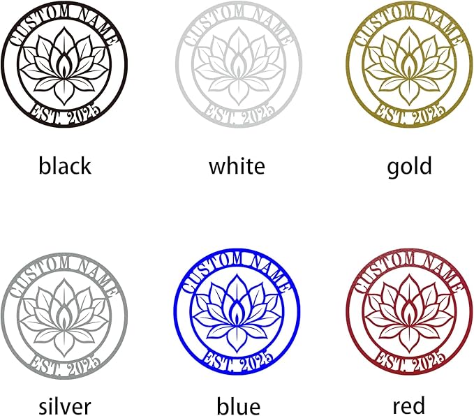 Personalized Lotus Metal Sign, Custom Lotus Flower Wall Decor, Zen Metal Wall Art for Bedroom Bathroom Garden, Yoga Studio and Housewarming Gift