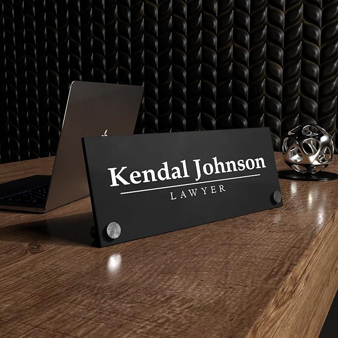 EGD ACM Desk Name Plate Personalized I Custom Office Desk Accessories Decor I Personalized Name Plate I Color Options (10 x 3.5 Inch) (3. ACM)