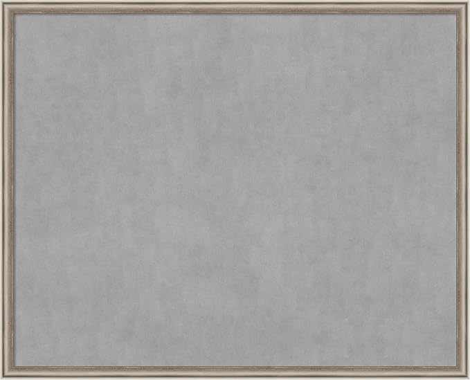 Amanti Art Silver Framed Magnetic Board 34x42 X-Large Vision Board for use with Magnets, 100% Metal Sheet to Display Items as Office Decor or for Home Organization in mudroom, Kitchen or Kids Room