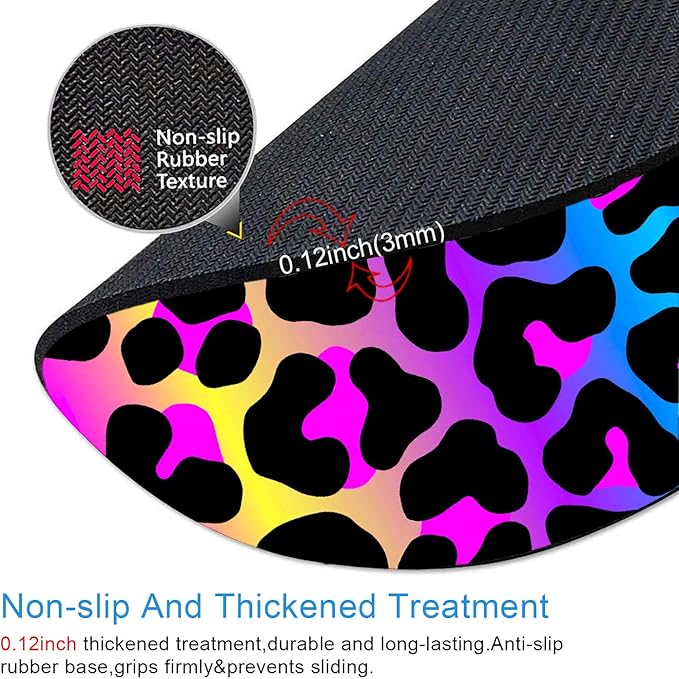 IMAYONDIA Cheetah Animal Print Gaming Mouse Pad,Colorful Leopard Round Mouse Pad Small,Color Pattern Personalized Design Mouse Pads,Non-Slip Rubber Base Mousepad for Laptop,Office Decor for Women Desk