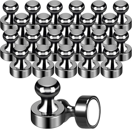 GOOLADA Pack of 56 Black Magnetic Push Pins,Fridge Magnets for Whiteboard,Whiteboard Magnets,Strong Refrigerator Magnet,Push Pin Magnet for Office School Locker