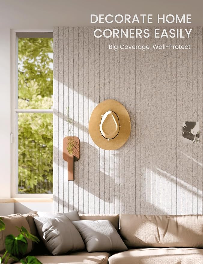 Fluxynara Large Felt Bulletin Board 48" x 36" Cork Board Alternative-12 Pack with 70 Safe Removable Adhesive Tabs, Cork Boards for Walls Cork Board for Home Office Classroom Pin Board-Light Gray