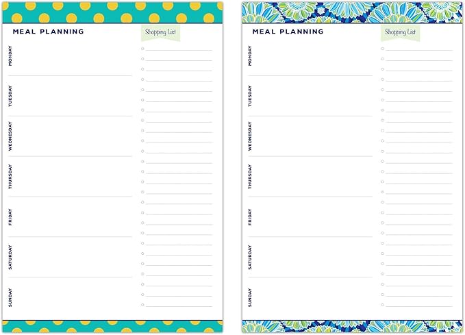 Meal Planning Pad 6"x9", 80 Sheets Per Pad