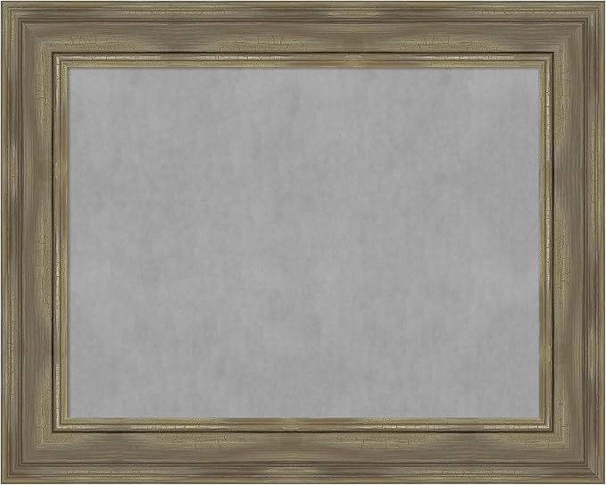Amanti Art Grey Framed Magnetic Board 24x30 Medium Vision Board for use with Magnets, 100% Metal Sheet to Display Items as Office Decor or for Home Organization in mudroom, Kitchen or Kids Room