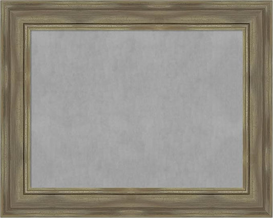 Amanti Art Grey Framed Magnetic Board 24x30 Medium Vision Board for use with Magnets, 100% Metal Sheet to Display Items as Office Decor or for Home Organization in mudroom, Kitchen or Kids Room