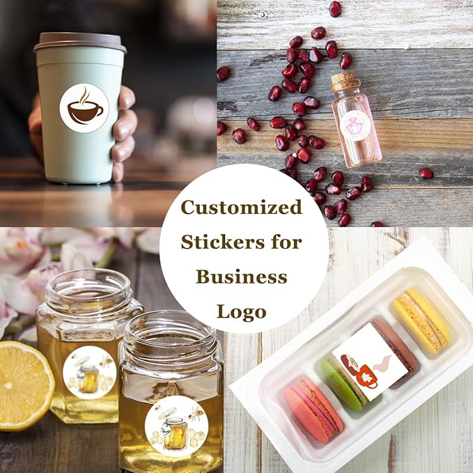 100-500 Pcs Custom Stickers Personalized Labels with Any Design Image Logo Text for Business Logo Thank You Labels,1/2/3/4 inch Customized Stickers(Round)