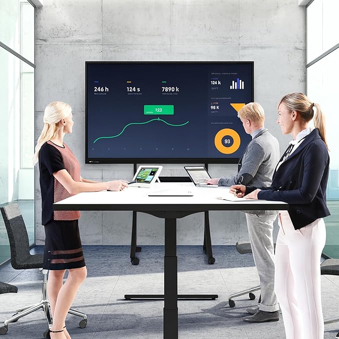 HZN 70-Inch Interactive Smart Board, 4K Touch Screen Display with 20-Point Touch, 8GB RAM + 128GB Storage, Digital Whiteboard for Classroom and Business Presentations