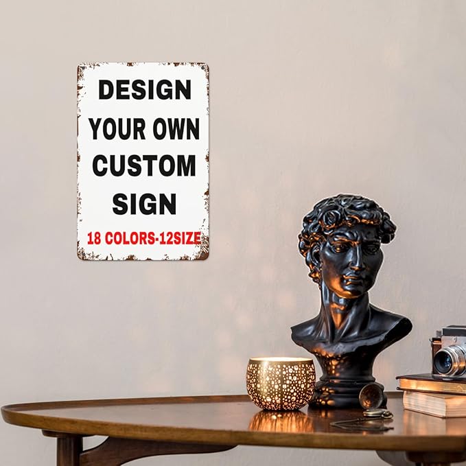 Custom Metal Personalized Signs With Photo Text Logo - Wall Decorative House Signs For Business & Home