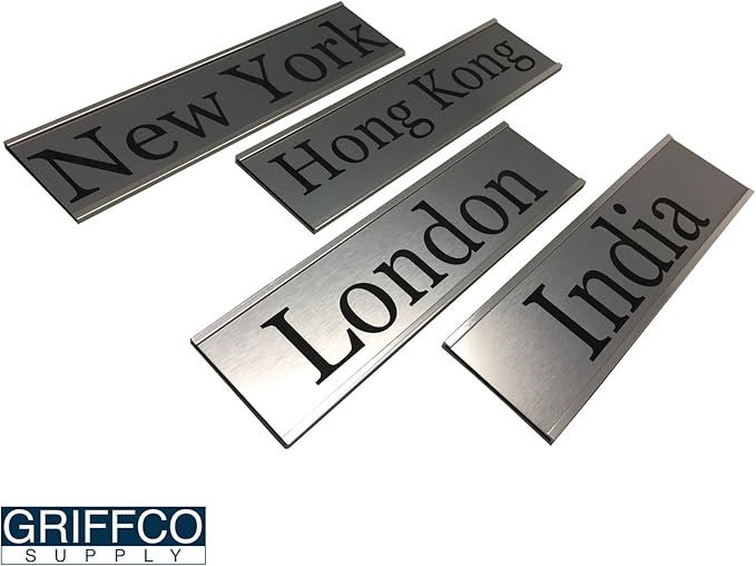 Made in USA Personalized Desk Name Plate – Custom Engraved Office Sign, 2”x8” – Choose Color, Font & Holder by Griffco Supply