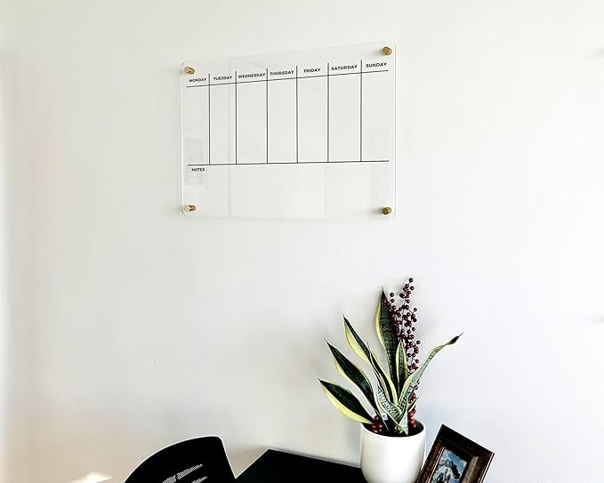 WEEKLY PLANNER Acrylic Wall Personalized Calendar 2026 Personalized Dry Erase Board Wall Calendar Weekly Calendar Housewarming Gift