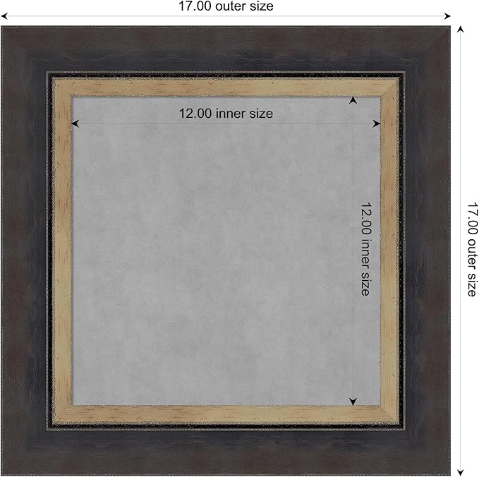 Amanti Art Black Framed Magnetic Board 17x17 X-Small Vision Board for use with Magnets, 100% Metal Sheet to Display Items as Office Decor or for Home Organization in mudroom, Kitchen or Kids Room