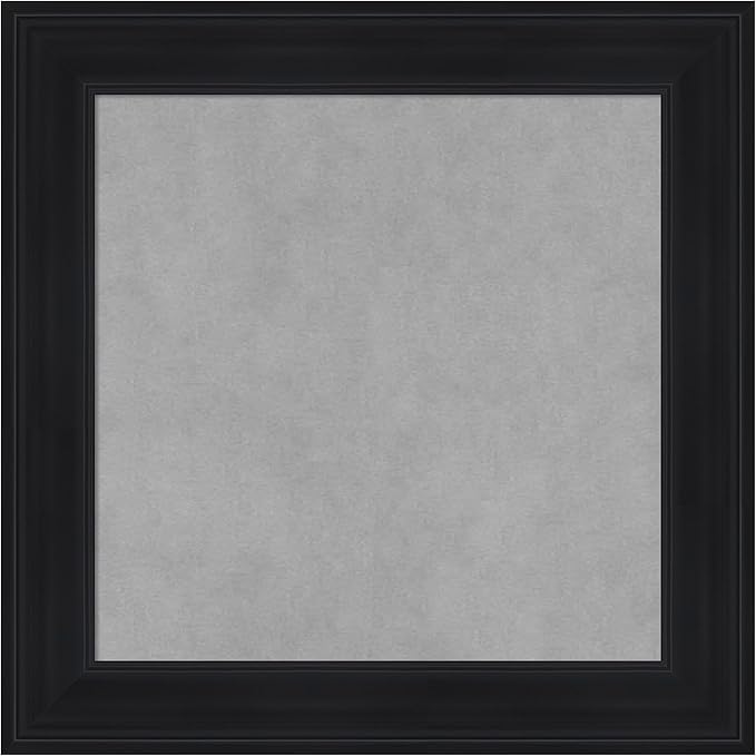 Amanti Art Black Framed Magnetic Board 21x21 Small Vision Board for use with Magnets, 100% Metal Sheet to Display Items as Office Decor or for Home Organization in mudroom, Kitchen or Kids Room