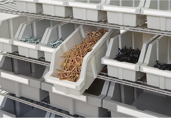 Seville Classics Commercial 7-Tier Platinum/Gray NSF 22-Bin Rack Storage System