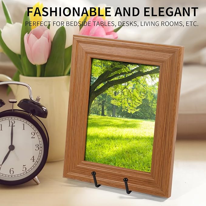 Decolore 5 Pack 10.3 Inch Black Plate Stands Picture Easels for Display Large Book Stands for Picture, Decorative Plate, Book, Frame, Tabletop Poster