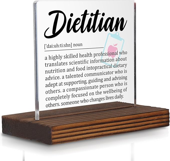 Dietitian Desk Sign Gift for Nutritionists, Thank You Appreciation Plaque for Registered Dietitian Office Decor, Nutritional Counseling Desk Display PA068