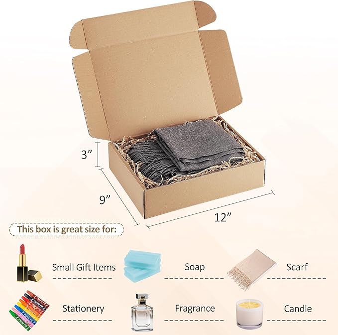 Eupako 12x9x3" Brown Shipping Boxes Corrugated Box Mailers 20 Pack Cardboard Shipping Boxes for Small Business, Mailing