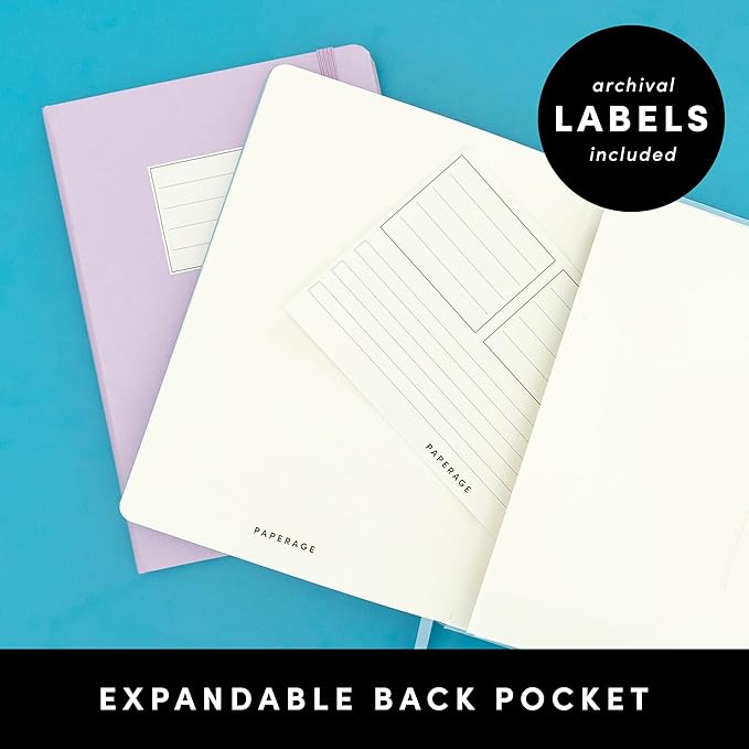 PAPERAGE Blank Journal Notebook, (Dark Green), 160 Pages, Medium 5.6 in x 8 in - 100 GSM Thick Paper – Hardcover Journaling Notebook for Work, School, Note Taking or Sketching