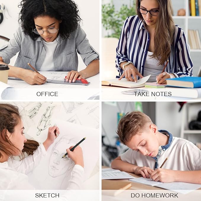 HOTUT Inkless Pencil,3pcs Everlasting Pencil Wooden Infinity Pencils Wood-Cased Graphite Reusable for Writing Drawing Students Home Office School Supplies
