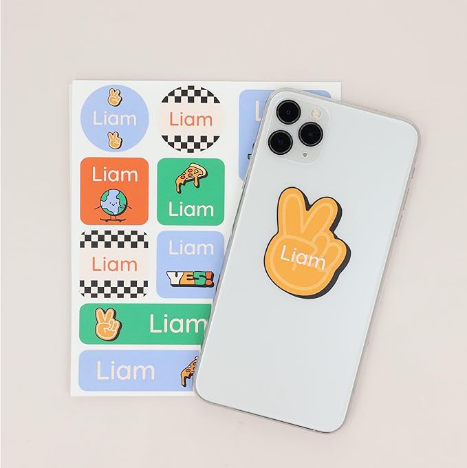 Large Name Labels for Kids (33) - Custom Stickers for Daycare and School Supplies - Durable, Waterproof Stickers for Water Bottles, Lunch Boxes, and More with Unique Designs - Stay Cool