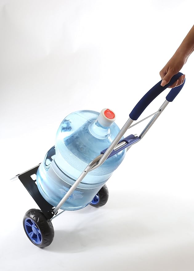 dbest products Trolley Dolly Blue Foldable Shopping cart for Groceries with Wheels and Removable Bag and Rolling Personal Handtruck, Standard