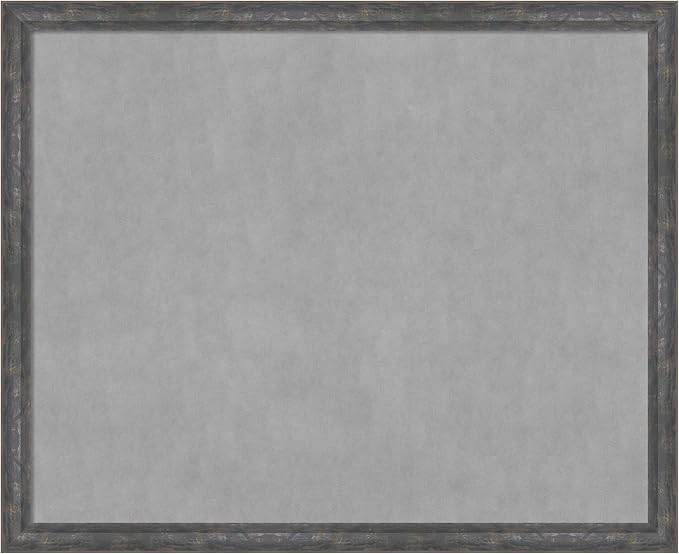 Amanti Art Grey Framed Magnetic Board 35x43 X-Large Vision Board for use with Magnets, 100% Metal Sheet to Display Items as Office Decor or for Home Organization in mudroom, Kitchen or Kids Room