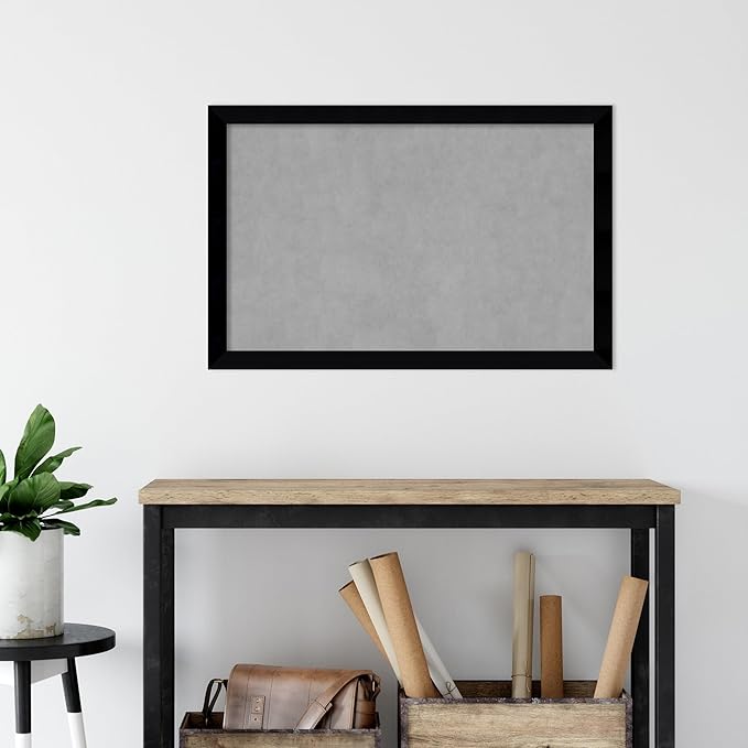 Amanti Art Black Framed Magnetic Board 23x35 Large Vision Board for use with Magnets, 100% Metal Sheet to Display Items as Office Decor or for Home Organization in mudroom, Kitchen or Kids Room