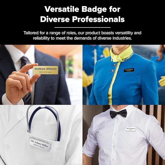 Custom Engraved Name Tags, Magnetic Tags, Personalized Name Tags, 1" x 3", Durable Engravable Impact Acrylic Material, Made in the USA by My Sign Center (Classic Rectangle)