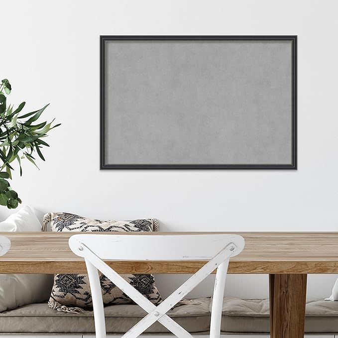 Amanti Art Black Framed Magnetic Board 17x25 Medium Vision Board for use with Magnets, 100% Metal Sheet to Display Items as Office Decor or for Home Organization in mudroom, Kitchen or Kids Room
