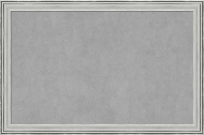 Amanti Art Silver Framed Magnetic Board 23x35 Large Vision Board for use with Magnets, 100% Metal Sheet to Display Items as Office Decor or for Home Organization in mudroom, Kitchen or Kids Room