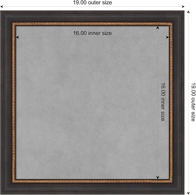 Amanti Art Black Framed Magnetic Board 19x19 Small Vision Board for use with Magnets, 100% Metal Sheet to Display Items as Office Decor or for Home Organization in mudroom, Kitchen or Kids Room