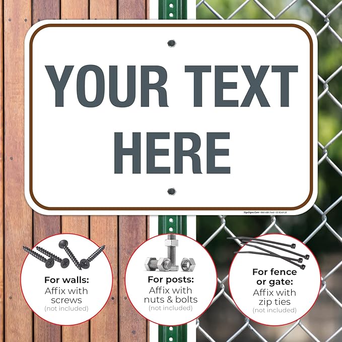 Custom Sign, Personalized Metal Signs, Customize for Office, Business, Workplace, Home, Airbnb, Delivery Brown Signs, 12x18 Inches, Rust Free .063 Aluminum, Fade Resistant, Made in USA by Sigo Signs