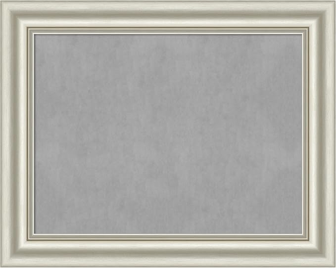 Amanti Art Silver Framed Magnetic Board 24x30 Medium Vision Board for use with Magnets, 100% Metal Sheet to Display Items as Office Decor or for Home Organization in mudroom, Kitchen or Kids Room