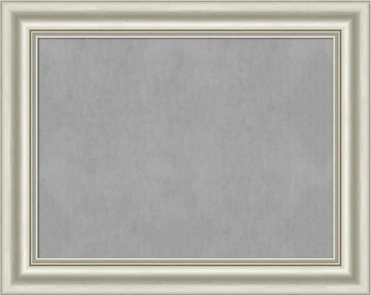 Amanti Art Silver Framed Magnetic Board 24x30 Medium Vision Board for use with Magnets, 100% Metal Sheet to Display Items as Office Decor or for Home Organization in mudroom, Kitchen or Kids Room