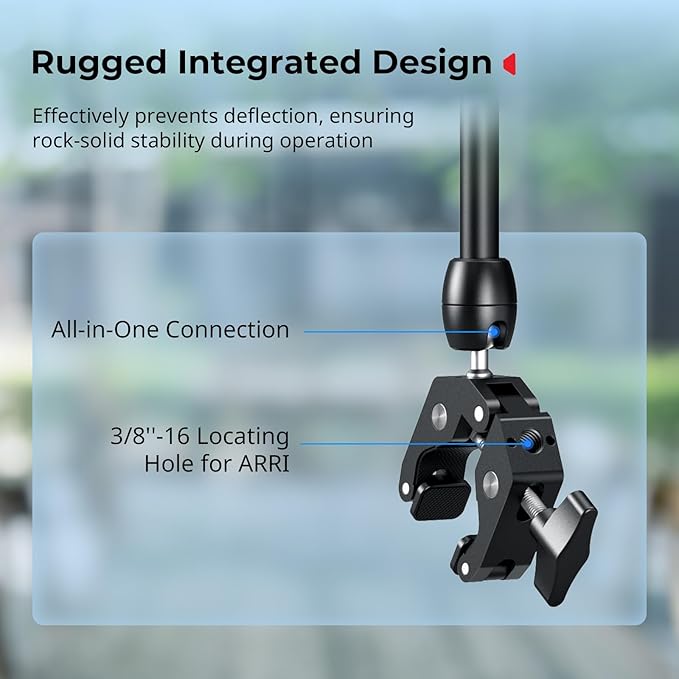 SMALLRIG Desktop Magic Arm Support with Crab-Shaped Clamp Kit, Aluminum Alloy, 24.3x4.5x1.1 in, 0.6lb Payload, for Smartphones, Webcams, Action Cameras, 5624