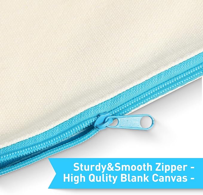 Reginary 80 Pack Canvas Zipper Makeup Bags Bulk Pencil Pouches Blank DIY Craft Canvas Cosmetic Bag Pouch with Zipper for Makeup Cosmetic Toiletry Stationary Storage(Natural and Colorful Zippers)