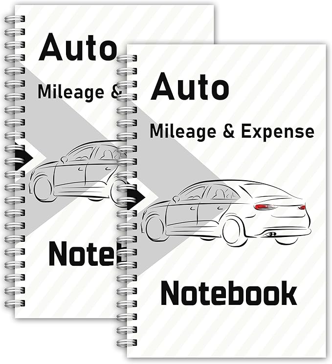 INKNOTE 2 Pcs Auto Mileage Log Book Expense Record Notebook for Car for Small Business Driving Bookkeeping 7.87 X 5inch