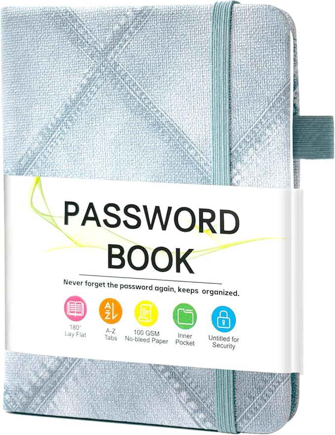 MOSA BEAR Password Keeper Book with Alphabetical Tabs，4.3"x5.7" Small Password Books for Seniors Password Notebook for Internet Website Address Log in Detail(NZQL)